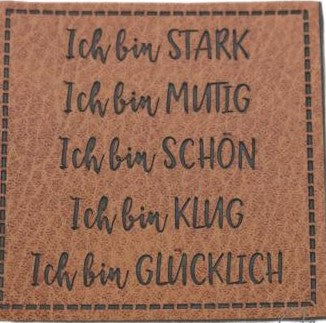 Kunstleder Patch Ich bin stark, ich bin mutig,..
