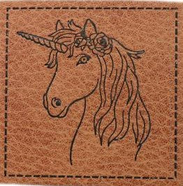 Kunstleder Patch Einhorn