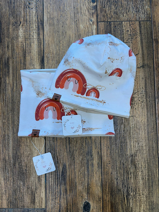 Beanie Loop Set Regenbogenschleife KU 50