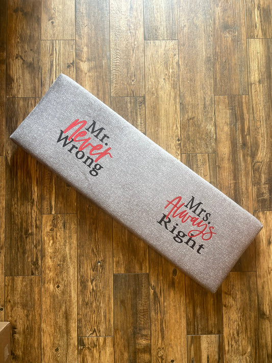 Bierkistensitzbank mit individueller Bestickung