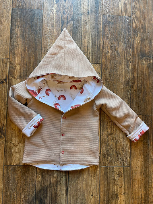 Zipfeljacke sand Regenbogenschleife Gr. 110