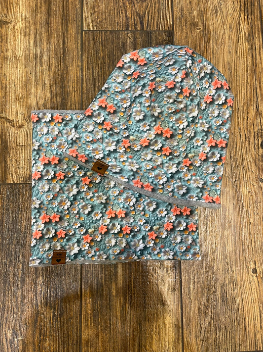 Beanie Loop Set warm Blumenmeer KU 54