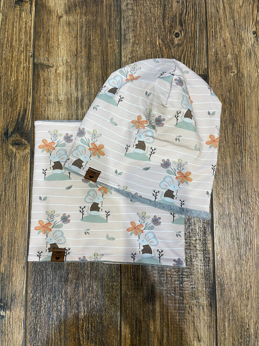Beanie Loop Set warm Blumenmaus KU 54