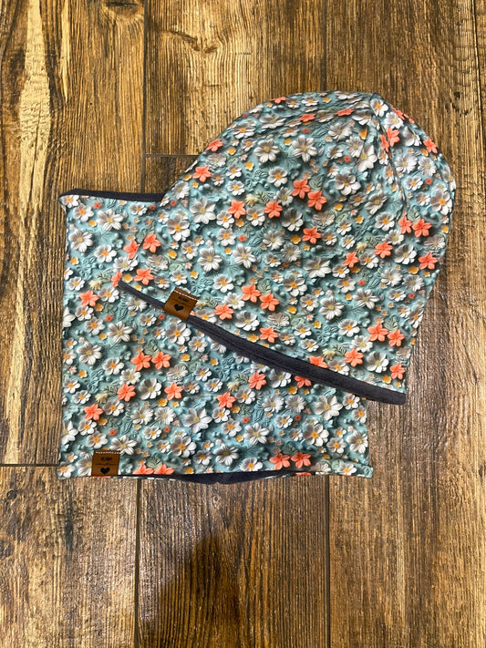 Beanie Loop Set warm Blumenmeer KU 52