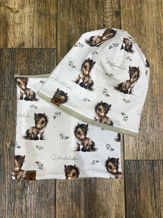 Beanie Loop Set warm Pferdeliebe KU 50