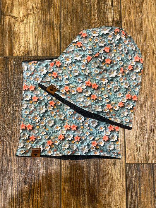 Beanie Loop Set warm Blumenmeer KU 48