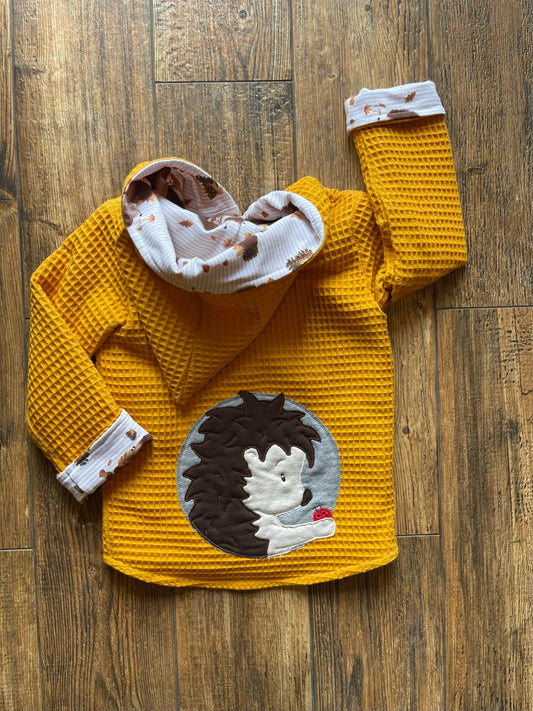 Stickbild Igel mit Marienkäfer