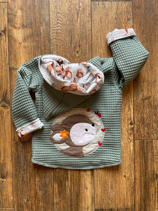 Stickbild Reh mit Marienkäfer