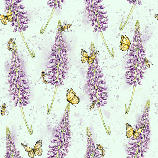 French Terry Schmetterlinge und Bienen