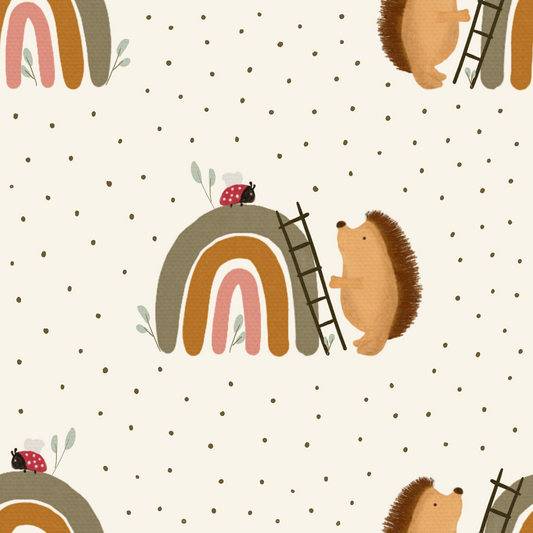 Softshell Regenbogenigel gepunktet RESTSTÜCK 1m x volle Breite