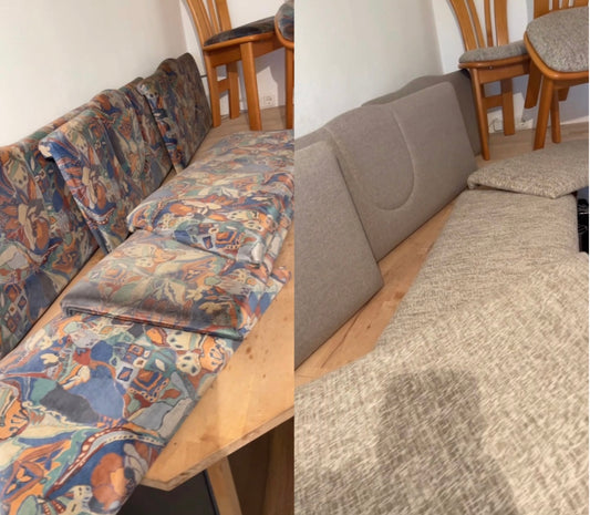 Essecke neu beziehen/polstern